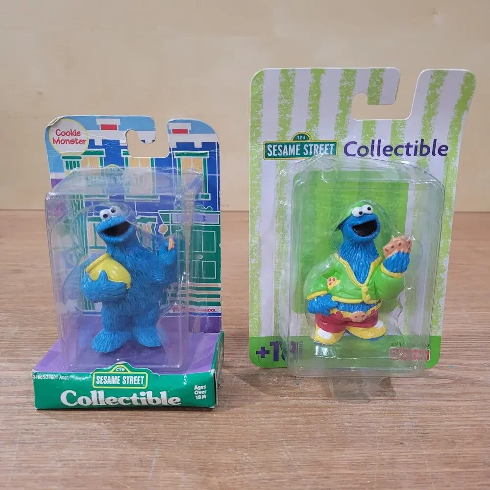 Sesame Street PVC Collectible Figures Cookie Monster Tyco Fisher Price Toy Vtg